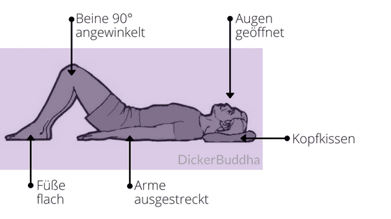 Meditation im Liegen - Liegehaltung