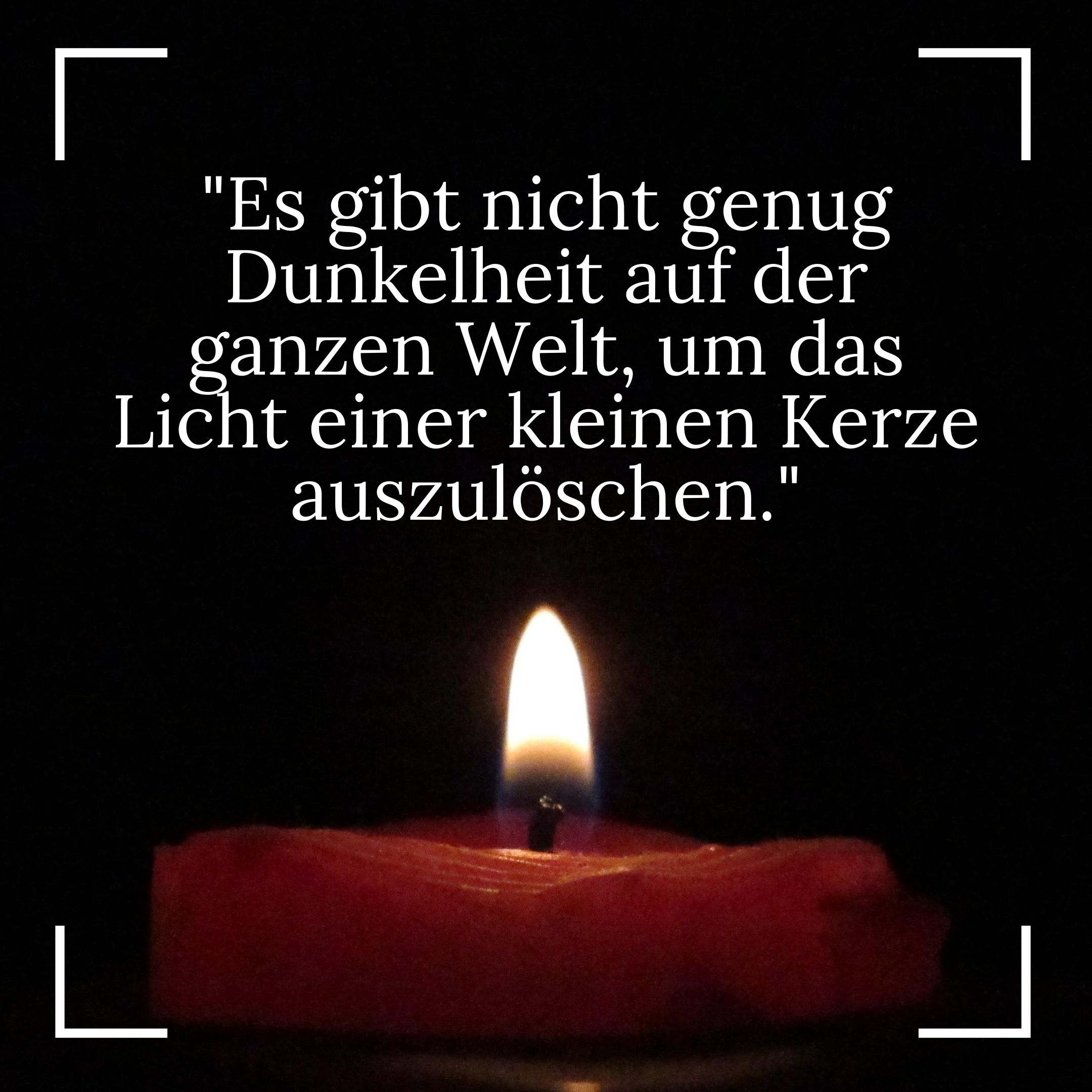 Buddhistische Weisheiten - Dunkelheit, kleine Kerze