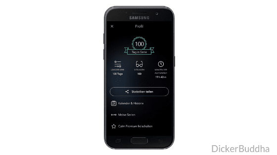 100 Tage Meditationschallenge - mit App Calm