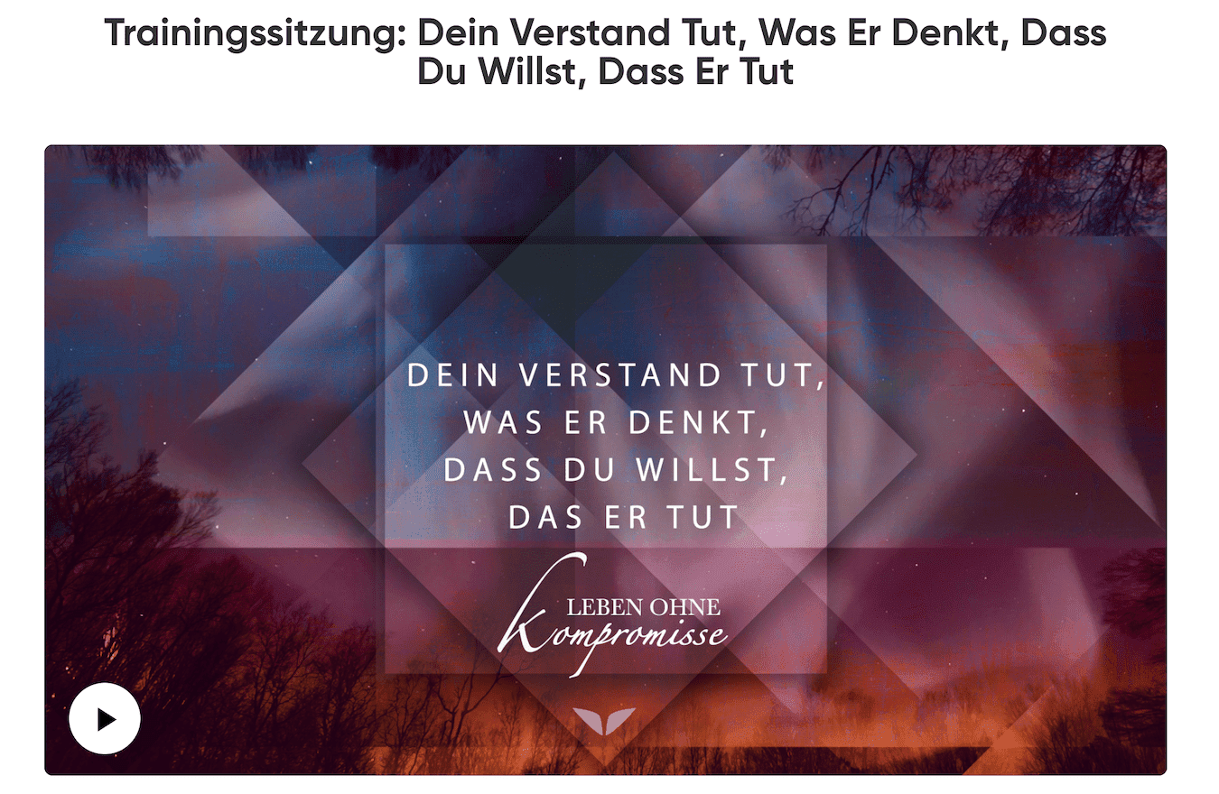 Trainingssitzung Leben ohne Kompromisse Marisa Peer